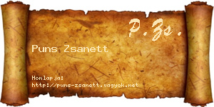Puns Zsanett névjegykártya